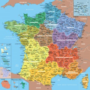 Puzzle Michele Wilson (W80-100) - "Map of France" - 100 pezzi
