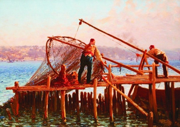 Gold Puzzle (60829) - Fausto Zonaro: "Fishermen Bringing in the Catch" - 1000 pezzi