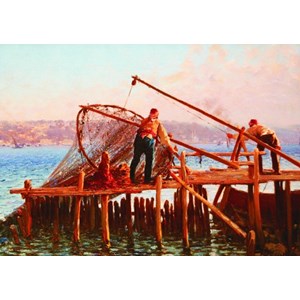 Gold Puzzle (60829) - Fausto Zonaro: "Fishermen Bringing in the Catch" - 1000 pezzi