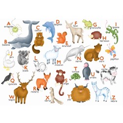 Puzzle Michele Wilson (W306-12) - "The animals alphabet" - 12 pezzi