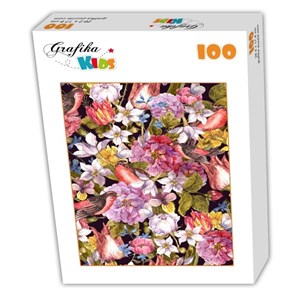 Grafika Kids (01174) - "Vintage Flowers and Birds" - 100 pezzi
