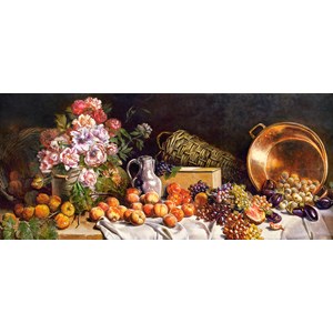 Castorland (B-060108) - "Still life with flowers and fruit on a table" - 600 pezzi