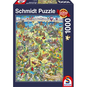 Schmidt Spiele (58330) - "Illustrated Germany" - 1000 pezzi