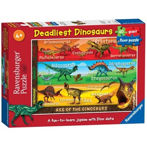 Ravensburger (05393) - "Deadliest Dinosaurs" - 60 pezzi