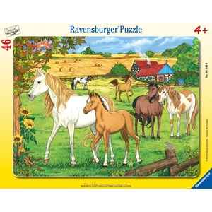 Ravensburger (06646) - "Horses on the meadow" - 46 pezzi