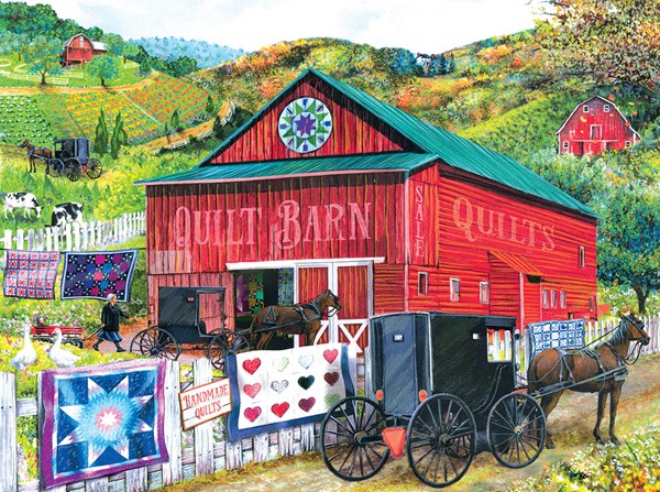 SunsOut (28785) - Tom Wood: "Stopping at the Quilt Barn" - 1000 pezzi