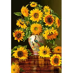 Castorland (C-103843) - "Sunflowers in a Peacock Vase" - 1000 pezzi
