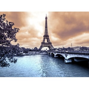 Grafika (01197) - "Eiffel Tower from Seine, Winter rainy day in Paris" - 2000 pezzi