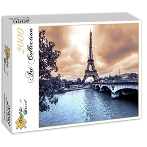 Grafika (01197) - "Eiffel Tower from Seine, Winter rainy day in Paris" - 2000 pezzi