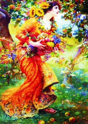 Gold Puzzle (60591) - Franz Dvorak: "In the Orchard" - 1000 pezzi