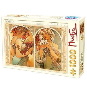 D-Toys (66930-MU06) - Alphonse Mucha: "Fruit and Flower Dyptich" - 1000 pezzi