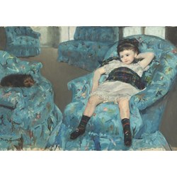 Grafika (00232) - Mary Cassatt: "Little Girl in a Blue Armchair, 1878" - 1000 pezzi