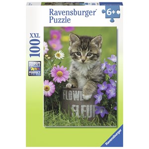 Ravensburger (10847) - "Kitten amongst the Flowers" - 100 pezzi