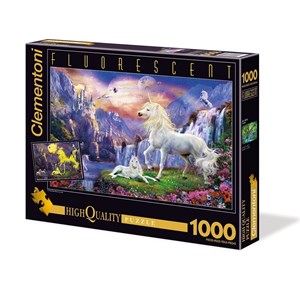 Clementoni (39285) - "Fluo Unicorn" - 1000 pezzi