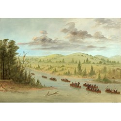Grafika (02236) - George Catlin: "La Salle's Party Entering the Mississippi in Canoes. February 6, 1682, 1847-1848" - 1000 pezzi