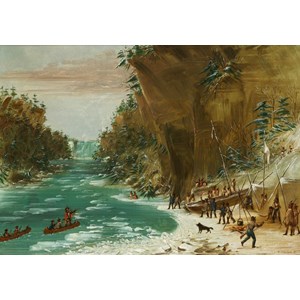 Grafika (02225) - George Catlin: "The Expedition Encamped below the Falls of Niagara. January 20, 1679, 1847-1848" - 1000 pezzi