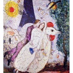 Puzzle Michele Wilson (A956-250) - Marc Chagall: "The Bridal Pair with the Eiffel Tower" - 250 pezzi