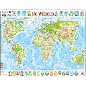 Larsen (K4-NL) - "The World Physical Map - NL" - 80 pezzi