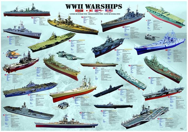 Eurographics (8000-0133) - "WWII Warships" - 1000 pezzi