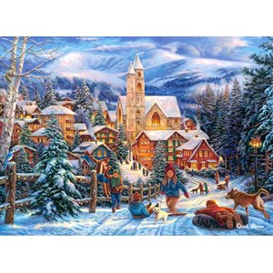 Castorland (B-030194) - "Sledding to Town" - 300 pezzi