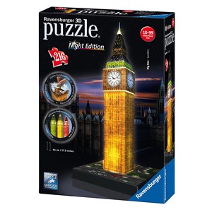 Ravensburger (12588) - "Big Ben, Night Edition" - 216 pezzi