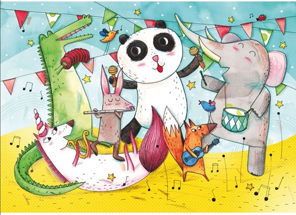 Puzzle Michele Wilson (W422-12) - "Animal Concert" - 12 pezzi