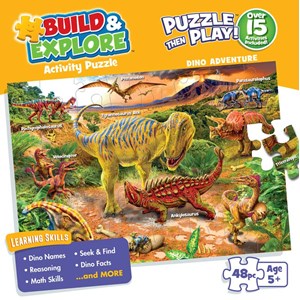 Buffalo Games (39043) - "Dino Adventure (Build and Explore)" - 48 pezzi