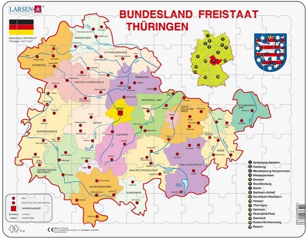 Larsen (K33) - "Bundesland, Freistaat Thüringen" - 70 pezzi