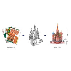 Cubic Fun (MC093H) - Fredric Church: "Saint Basil the Blessed Cathedral of Moscow" - 214 pezzi