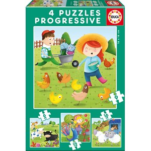 Educa (17145) - "Farm Animals" - 6 9 12 16 pezzi