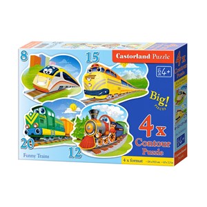 Castorland (B-043033) - "Funny Trains" - 8 12 15 20 pezzi