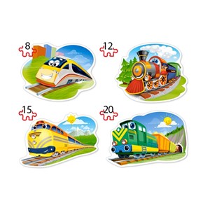 Castorland (B-043033) - "Funny Trains" - 8 12 15 20 pezzi