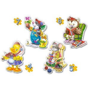 Castorland (B-04102) - "Playing Animals" - 4 5 6 7 pezzi