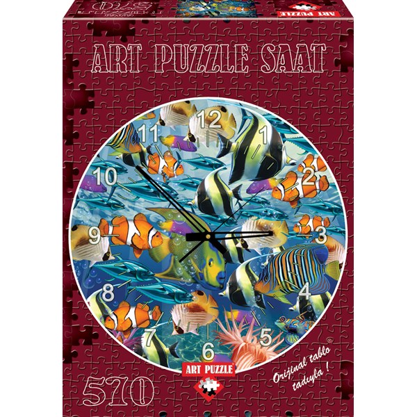 Art Puzzle (4292) - "Tropical Fish Clock" - 570 pezzi