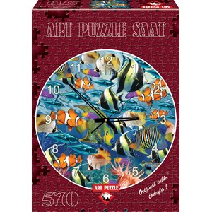 Art Puzzle (4292) - "Tropical Fish Clock" - 570 pezzi