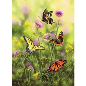 SunsOut (30921) - Rosemary Millette: "Butterflies and Thistle" - 500 pezzi