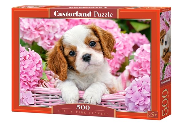 Castorland (B-52233) - "Pup in Pink Flowers" - 500 pezzi