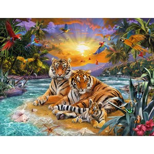 Ravensburger (16624) - "Tiger Family at Sunset" - 2000 pezzi