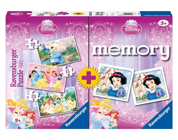Ravensburger (07228) - "3 Puzzles + Memory Princess" - 15 20 25 pezzi
