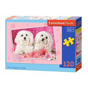 Castorland (B-13128) - "Two Doggies in Pink" - 120 pezzi