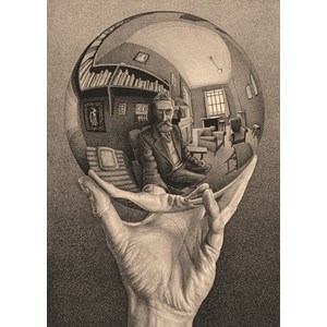 PuzzelMan (818) - M. C. Escher: "Globe in Hand" - 1000 pezzi