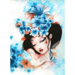 Grafika Kids (00737) - Misstigri: "Blue Flowers" - 300 pezzi