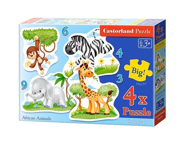Castorland (B-005017) - "African Animals" - 3 4 6 9 pezzi