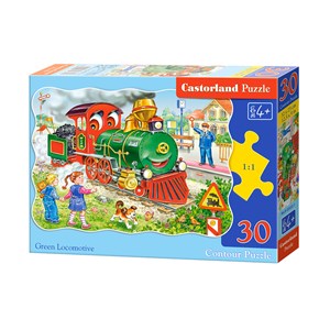 Castorland (B-03433) - "Green Locomotive" - 30 pezzi