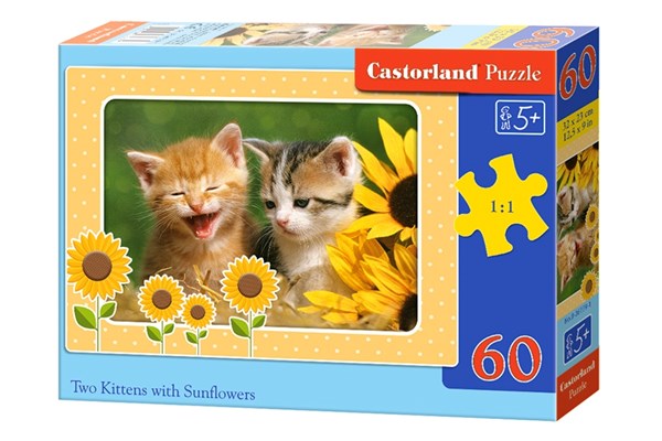 Castorland (B-06779) - "Two Kittens with Sunflowers" - 60 pezzi