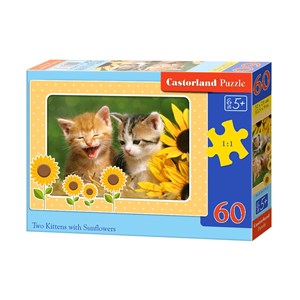 Castorland (B-06779) - "Two Kittens with Sunflowers" - 60 pezzi