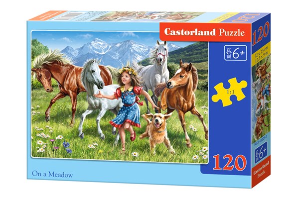 Castorland (B-13029) - "The girl and the horses in meadow" - 120 pezzi