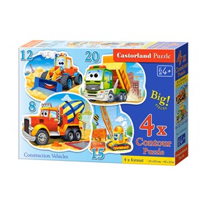 Castorland (B-043040) - "Construction Vehicles" - 8 12 15 20 pezzi