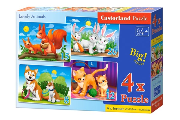 Castorland (B-041046) - "Lovely Animals" - 8 12 15 20 pezzi