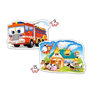 Castorland (B-020058) - "Fire Brigade in Action" - 9 15 pezzi